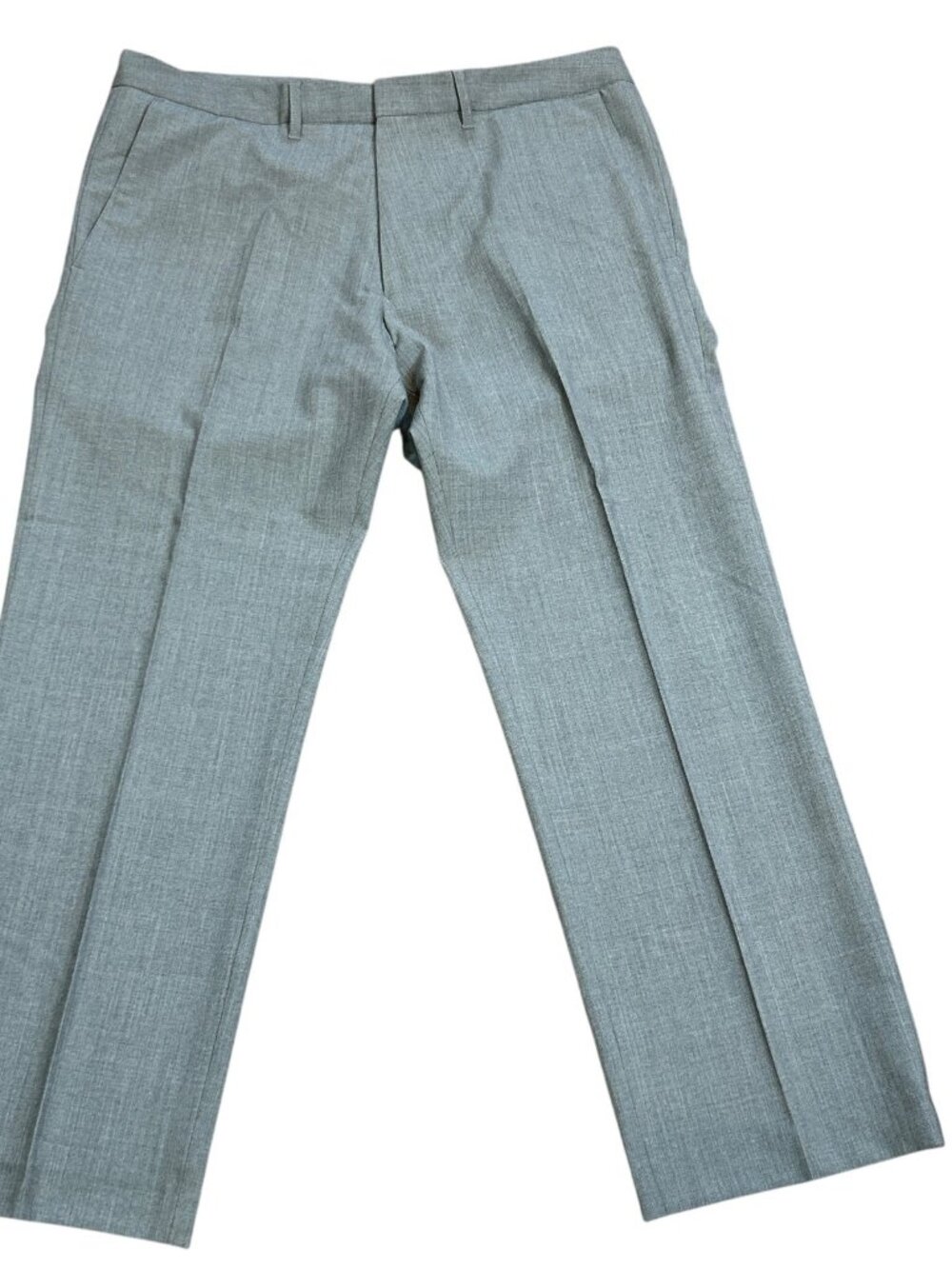 Hugo Boss Men's Pants Vintage Light Gray Flat Front Dress 100% Wool Size 36